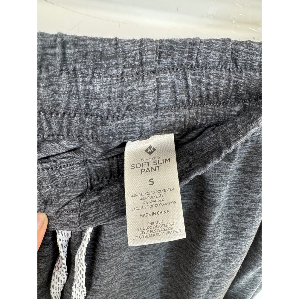 Member's Mark Favorite Soft Slim Pant Black Soot Heather Joggers Small - Picture 2 of 6